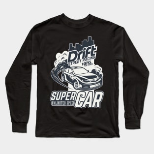 Drift Car print Long Sleeve T-Shirt